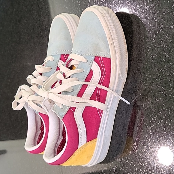 Vans Kids Sneakers - Pink, Light Blue, Yellow - Picture 1 of 8